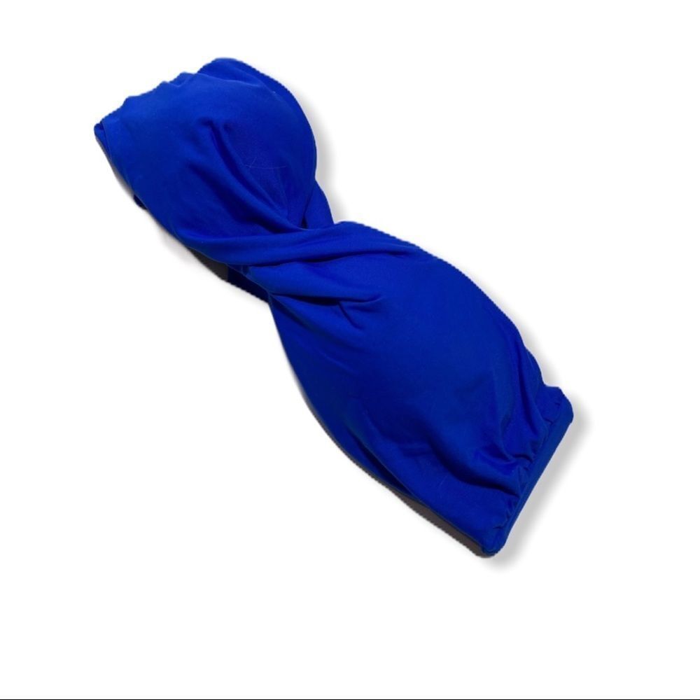 L*Space‎ Twist Bandeau Padded Bikini Top Blue